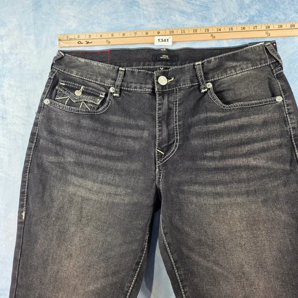 True Religion Geno‎ Relaxed Slim Big T Flap Grey Jeans Mens 36x32 NWT